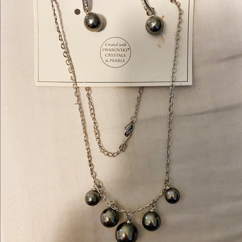 katherine karambelas pearl and Swarovski crystal set